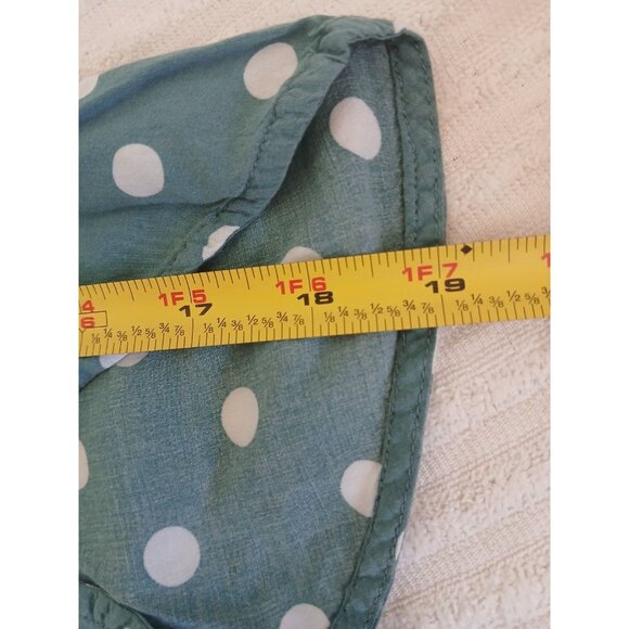 Maeve By Anthropologie Braxton Polka Dot Flutter Sleeve Blouse Small Teal White‎ - Picture 13 of 15